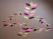 Hand Dyed Silk Leaf Mobile. 50" Diameter & 20" Depth.